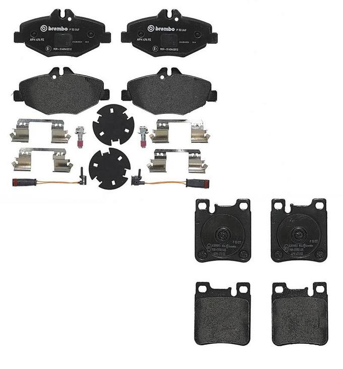 Mercedes Brakes Kit - Brembo Pads Front and Rear (Low-Met) 004420932041 - Brembo 3023749KIT